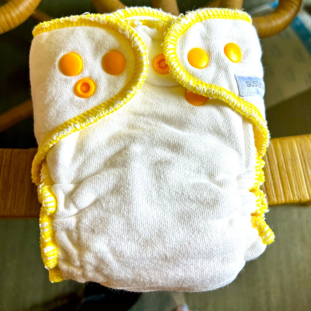 One Sustainablebabyish Organic Cotton Bamboo Cloth Diaper Size Small (9-12lbs)